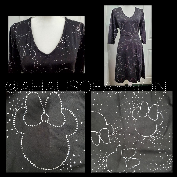 TORRID DISNEY Sparkle & Shine "Silver Minnie Mouse" Hi-Lo Skater Dress! NWT! - Picture 3 of 7